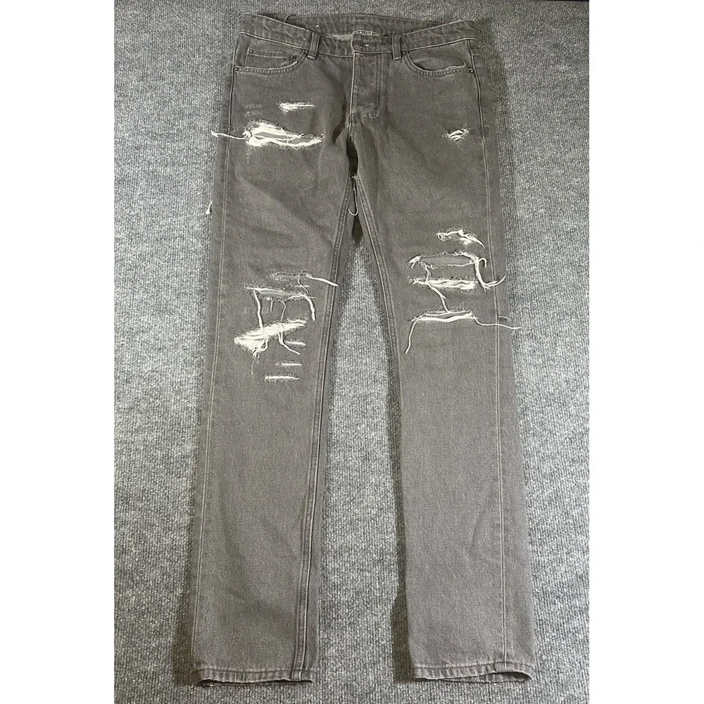 Ksubi Men's 33x31 Grey Jeans Distressed Chitch Fire Starter Designer EUC